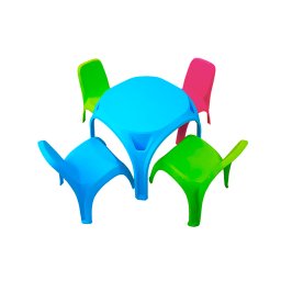 Set masuta + 4 scaune cu spatar keter