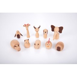 Set 10 animale din lemn Lumea Animalelor