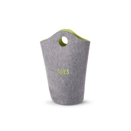 Cos depozitare jucarii gri verde lime din FELT 31x32x72cm