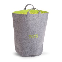 Cos depozitare jucarii gri verde lime din FELT 40x40x60cm