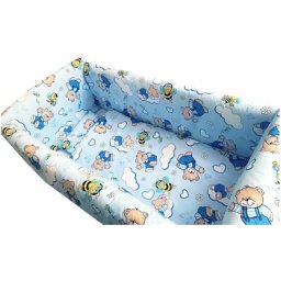 Aparatori laterale protectii pat deseda maxi ursuleti cu albine pe albastru - 140*70 cm
