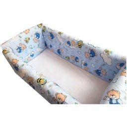 Aparatori laterale protectii pat 140x70 cm deseda maxi ursi cu albine pe albastru