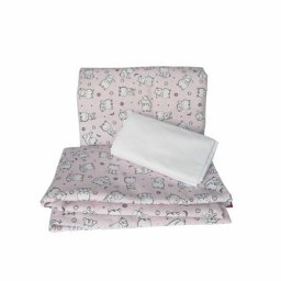 Lenjerie de pat pentru copii baby bear roz - 52x95 cm, 75x100 cm