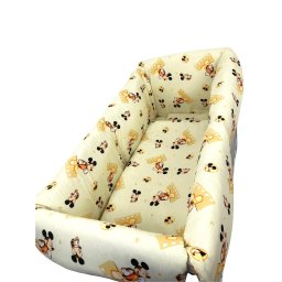 Lenjerie de pat bebelusi cn 120x60 cm cu aparatori maxi deseda mickey pe galben
