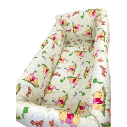 Lenjerie de pat bebelusi cn 120x60 cm cu aparatori maxi deseda winnie pe galben