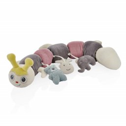 Protectie laterala multifunctionala cu jucarii din plus babyjem caterpilar (culoare: verde)