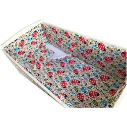 Lenjerie de pat bebelusi cu aparatori laterale pufoase deseda buburuze - 120*60 cm