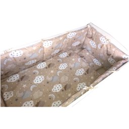 Lenjerie de pat bebelusi cu aparatori laterale pufoase deseda pisicuta - 120*60 cm