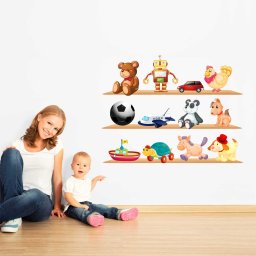 Stickere perete copii Raft cu jucarii - 120 x 92 cm