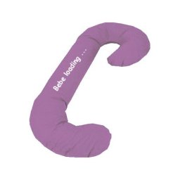 Perna de gravide si alaptare cu husa detasabila cu mesaj bebe loading deseda violet