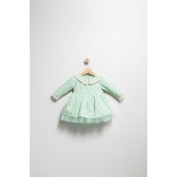Rochita eleganta pentru fetite elbise, tongs baby, cu tulle si volane (culoare: verde, marime: 6-9 luni)