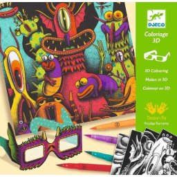 Atelier de colorat 3d djeco, monstruleti simpatici