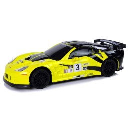 Masinuta sport rc pentru copii cu telecomanda, corvette c6.r galben, leantoys, 9734