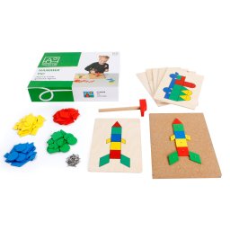 Joc Educativ de constructii cu ciocan si cuie Forme Geometrice