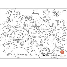 Set complet pentru desen cu plansa refolosibila din silicon dino