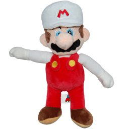 Jucarie din plus mario cu sapca alba, 30 cm