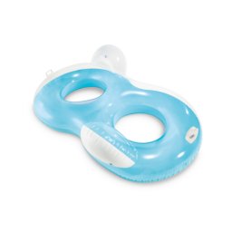 Saltea gonflabila intex double back lounge transparent, 1.96m x 1.17m, ix56800