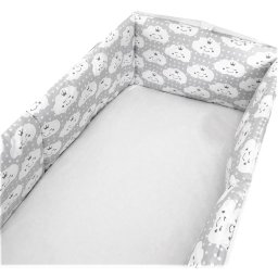Set 4 aparatori protectii laterale pat pufoase 140x70 cm h39cm deseda norisori zambareti gri