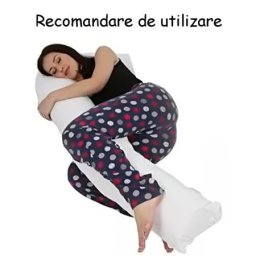 Perna de gravide si relaxare cu husa detasabila deseda l stelute pe alb