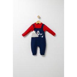 Set cu salopeta si bluzita pentru bebelusi mountain, tongs baby (marime: 3-6 luni, culoare: bleumarin)