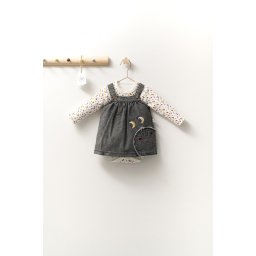 Set rochita cu body pentru fetite monster, tongs baby (culoare: gri, marime: 12-18 luni)