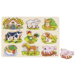 Puzzle sonor cu sunete electronice - animale ferma
