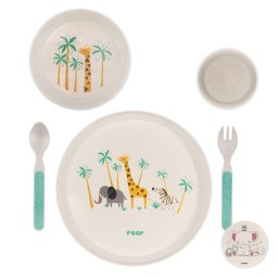 Set 5 piese vesela pentru mancarea copiilor, din materiale naturale, fara bpa, fara melamina, lavabile in masina de spalat vase, reer growing 22020