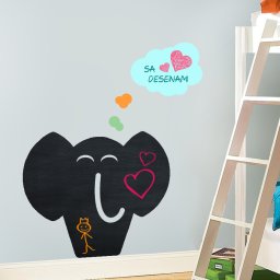 Stickere perete copii Tabla de scris Micul Elefantel - 112 x 136 cm