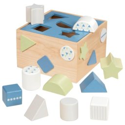 Cutie de sortare cu forme de geometrice - set din lemn aqua
