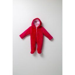 Salopeta plusata de iarna pentru bebelusi, tongs, captusita cu fermoar, fucsia (marime: 3-6 luni)