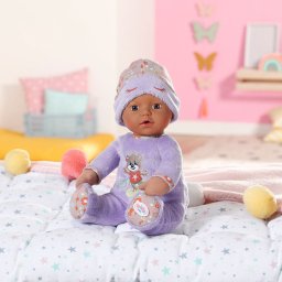 Baby born - bebelus negru cu hainute violet 30 cm