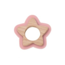 Jucarie naturala pentru dentitie star roz