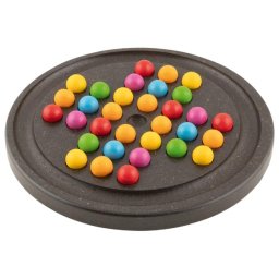 Joc de logica compact solitaire cu bile colorate din lemn