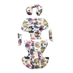 Set perne din bumbac pentru scaun auto copii si bebelusi deluxe - elefantei maro