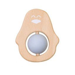 Jucarie naturala pentru dentitie pinguin bleu