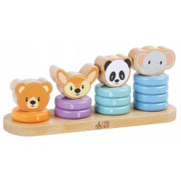 Jucarie educationala din lemn tip stivuitor de numere sun baby 069