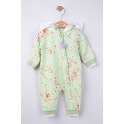 Salopeta cu stropi si gluga pentru bebelusi, tongs baby (culoare: verde, marime: 6-9 luni)