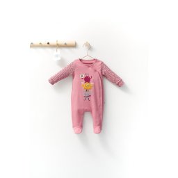 Salopeta pentru bebelusi monster, tongs baby (marime: 6-9 luni, culoare: corai)