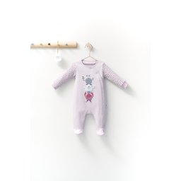 Salopeta pentru bebelusi monster, tongs baby (culoare: mov, marime: 0-3 luni)