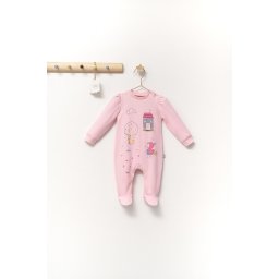 Salopeta eleganta scufita rosie pentru bebelusi, tongs baby (culoare: roz, marime: 6-9 luni)