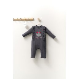 Salopeta cu volanase pentru bebelusi monster, tongs baby (culoare: gri, marime: 6-9 luni)