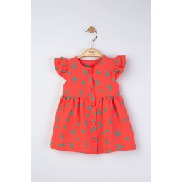 Rochita de vara din muselina pentru fetite natural, tongs baby (culoare: corai, marime: 24-36 luni)