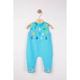 Salopeta de vara pentru bebelusi ciucurasi, tongs baby (culoare: albastru, marime: 0-3 luni)