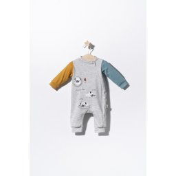 Salopeta pentru bebelusi pug, tongs baby (culoare: gri, marime: 0-3 luni)