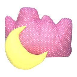 Set 2 perne cu husa detasabila norisor cu luna buline albe pe roz