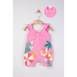 Salopeta din muselina de vara pentru bebelusi, tongs baby (culoare: roz, marime: 3-6 luni)