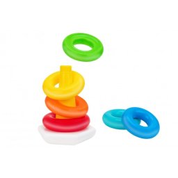Jucarie bebe Piramida Turn cu 6 inele Globo Vitamina G multicolore
