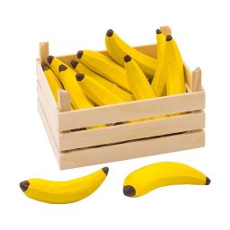 Banane din lemn in ladita