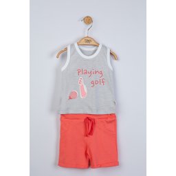Compleu 2 piese playing golf pentru baietei, tongs baby (culoare: gri, marime: 9-12 luni)