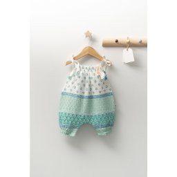 Salopeta de vara din muselina pentru bebelusi peacock, tongs baby (culoare: verde, marime: 6-9 luni)